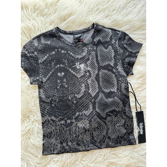 Civil Regime Boa Bliss Baby Tee Tonal Black Rhinestone
Size Medium - Picture 3 of 9